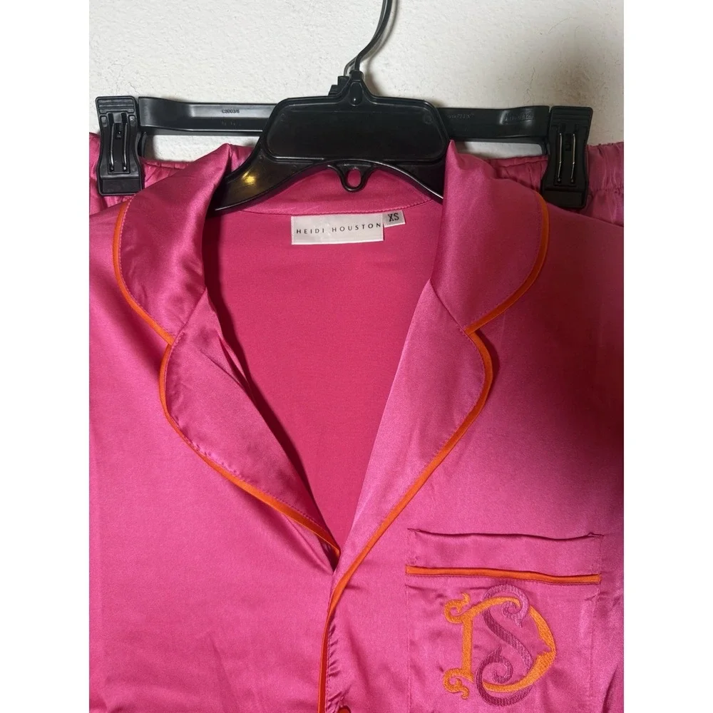 Heidi‎ Houston Pajamas Wide Leg Elastic Waist Pants Long Sleeve Top Set Size XS